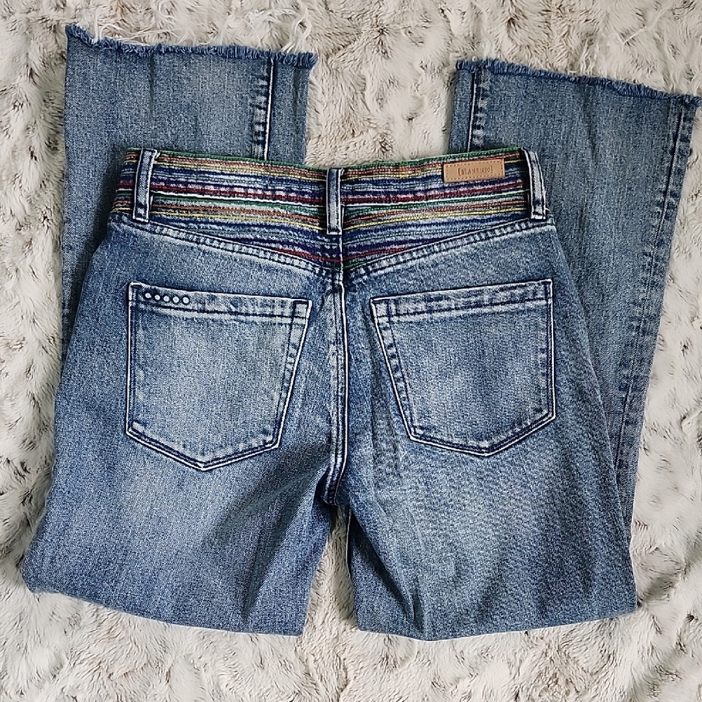 Blank NYC Button Fly Flare Rainbow Embroider Jeans - Picture 9 of 16